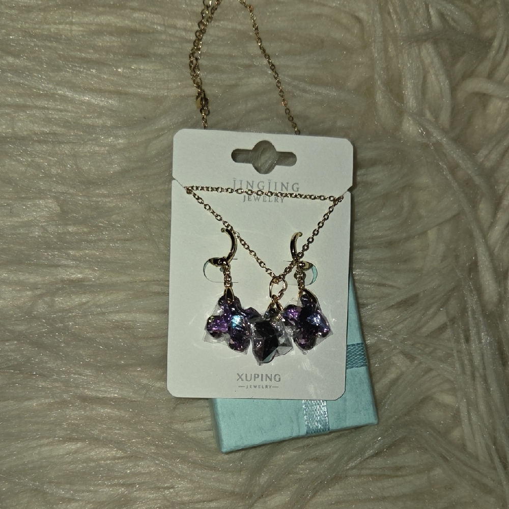 Ping Gold and Purple Necklace Set